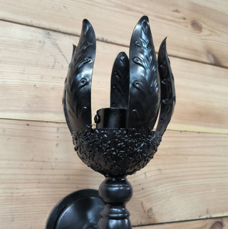 Handmade Forged Steel Wall Sconce: Medieval Torch Light