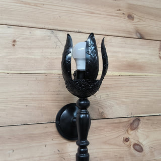 Handmade Forged Steel Wall Sconce: Medieval Torch Light