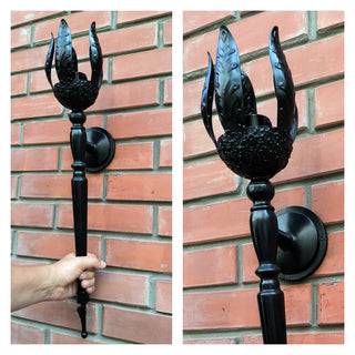 Handmade Forged Steel Wall Sconce: Medieval Torch Light