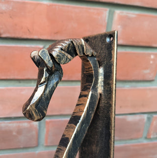 Hand Forged Horse Door Handle: Wrought Iron Barn Decor