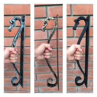 Hand Forged Horse Door Handle: Wrought Iron Barn Decor