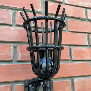 Handmade Forged Wall Sconce: Black Iron Accent Light