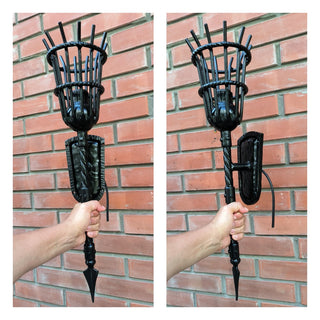 Handmade Forged Wall Sconce: Black Iron Accent Light