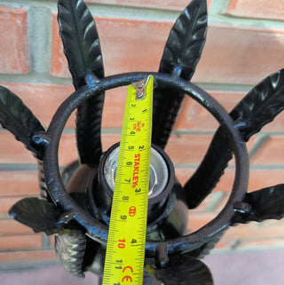 Handmade Forged Wall Sconce: Black Iron Accent Light