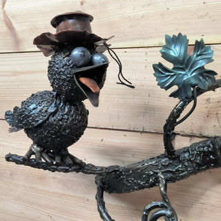 Handmade Raven Wall Lamp: Whimsical Bird Light