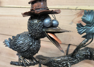 Handmade Raven Wall Lamp: Whimsical Bird Light