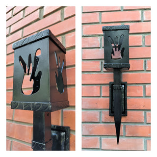 Hand Forged Black Steel Wall Sconce: Decorative Torch Light