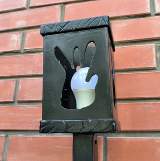 Hand Forged Black Steel Wall Sconce: Decorative Torch Light
