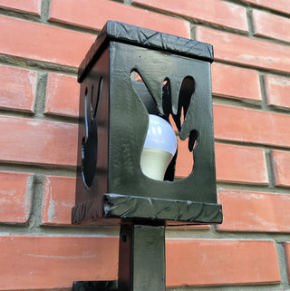 Hand Forged Black Steel Wall Sconce: Decorative Torch Light