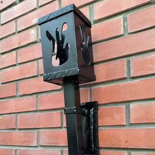 Hand Forged Black Steel Wall Sconce: Decorative Torch Light