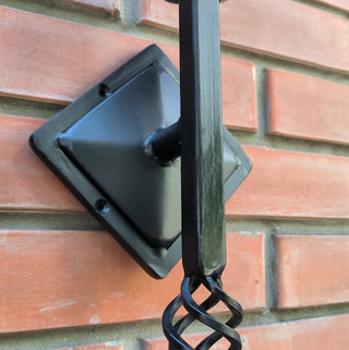 Handmade Forged Steel Wall Sconce: Medieval Torch Light