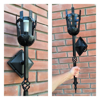 Handmade Forged Steel Wall Sconce: Medieval Torch Light