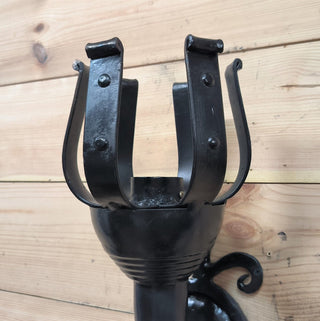 Handmade Forged Steel Wall Sconce: Medieval Torch Light