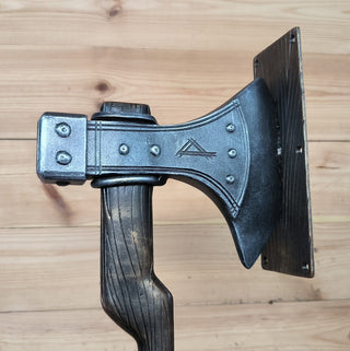 Forged Iron Axe Door Handle: Viking Barn Door Pull