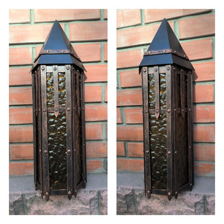 Wrought Iron Wall Sconce: Handmade Metal Lantern Night Light