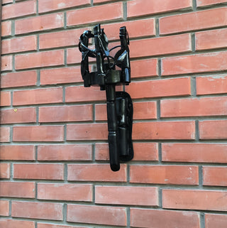 Handmade Forged Steel Wall Sconce: Black Bamboo Medieval Torch Light