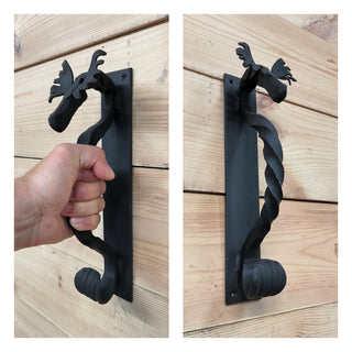 Metal Moose Door Handle: Sturdy Barn Door Pull