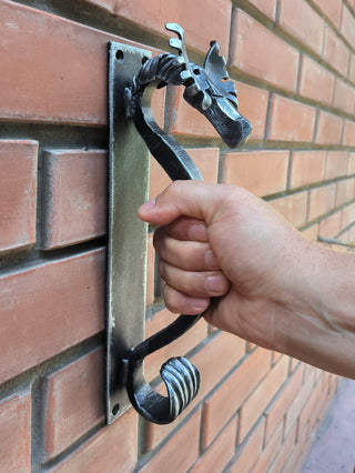 Metal Moose Door Handle: Handmade Barn Door Pull