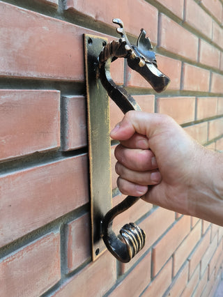 Handmade Metal Moose Door Handle: Rustic Barn Door Pull