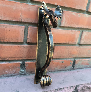 Handmade Metal Moose Door Handle: Rustic Barn Door Pull