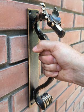 Handmade Metal Moose Door Handle: Rustic Barn Door Pull