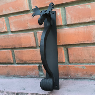Metal Door Handle: Handmade Moose/Elk Barn Door Pull