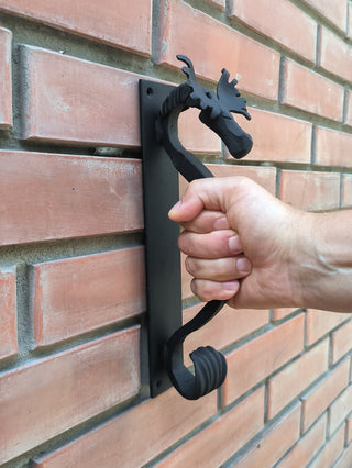 Metal Door Handle: Handmade Moose/Elk Barn Door Pull