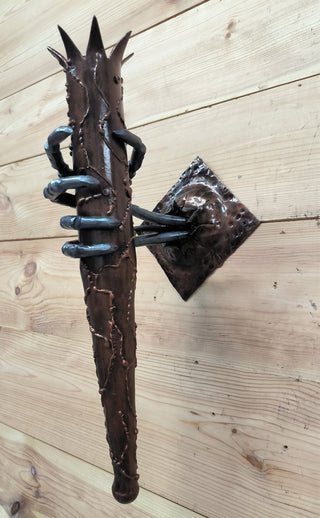 Gothic Skeleton Hand Wall Sconce - Handmade Torch Light Fixture (Pair)
