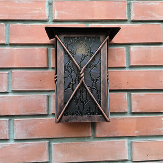 Handmade Wrought Iron Outdoor Sconce: Minimalist Metal Light