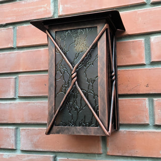 Handmade Wrought Iron Outdoor Sconce: Minimalist Metal Light