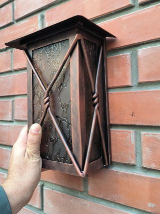 Handmade Wrought Iron Outdoor Sconce: Minimalist Metal Light