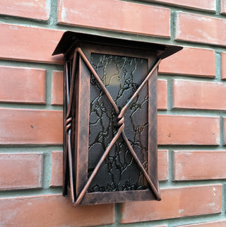 Handmade Wrought Iron Outdoor Sconce: Minimalist Metal Light