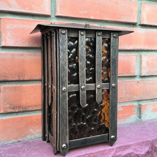 Wrought Iron Outdoor Sconce: Minimalist Metal Light Fixture