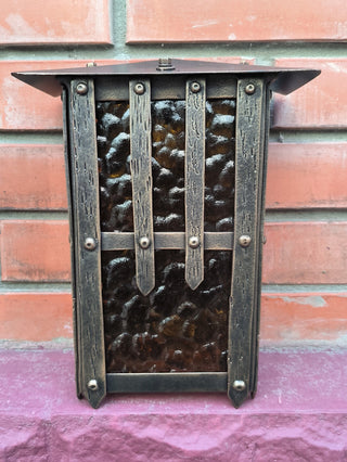 Wrought Iron Outdoor Sconce: Minimalist Metal Light Fixture