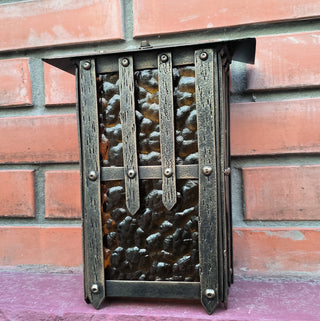 Wrought Iron Outdoor Sconce: Minimalist Metal Light Fixture