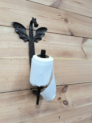 Wrought Iron Dragon Toilet Paper Holder: Fantasy Bathroom Decor
