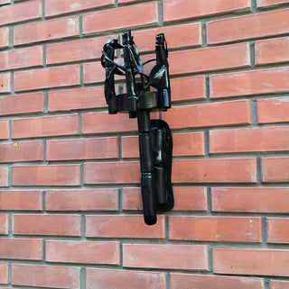 Handmade Forged Steel Wall Sconce: Black Bamboo Medieval Torch Light