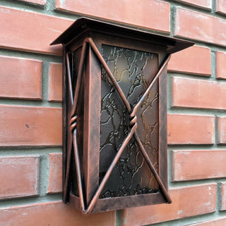 Handmade Wrought Iron Outdoor Sconce: Minimalist Metal Light