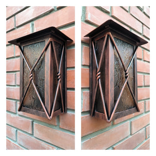 Handmade Wrought Iron Outdoor Sconce: Minimalist Metal Light