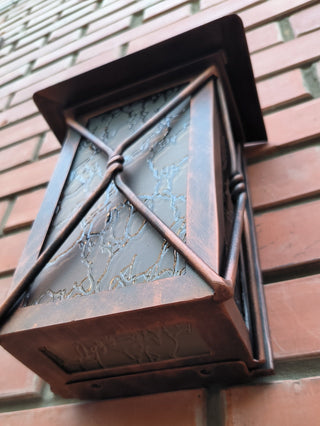 Handmade Wrought Iron Outdoor Sconce: Minimalist Metal Light