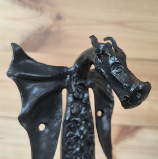 Forged Iron Dragon Hook: Handmade Metal Wall Hanger