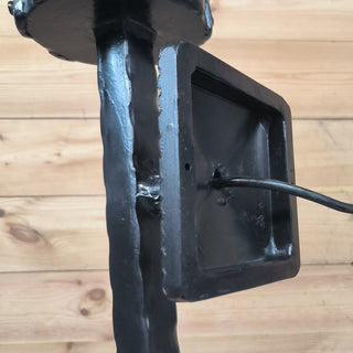 Hand Forged Viking Torch Wall Sconce - Black Metal Interior Light