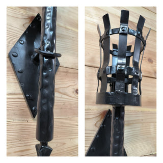 Hand Forged Black Metal Wall Sconce Lighting Fixture