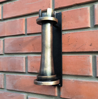 Hand Forged Metal Door Handle: Chess Rook Castle Decor