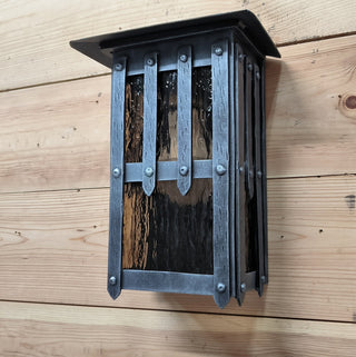 Handmade Wrought Iron Outdoor Sconce: Minimalist Metal Light