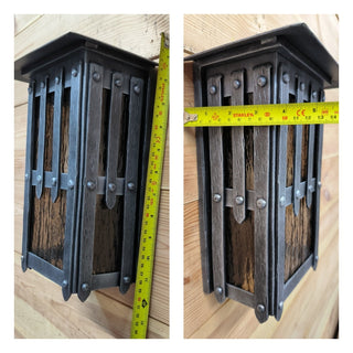 Handmade Wrought Iron Outdoor Sconce: Minimalist Metal Light