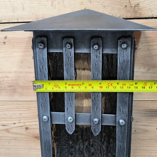 Handmade Wrought Iron Outdoor Sconce: Minimalist Metal Light
