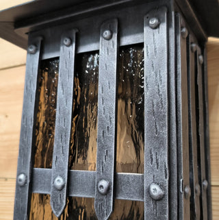 Handmade Wrought Iron Outdoor Sconce: Minimalist Metal Light