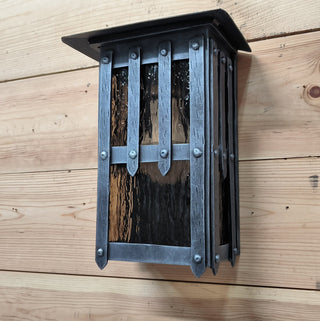 Handmade Wrought Iron Outdoor Sconce: Minimalist Metal Light