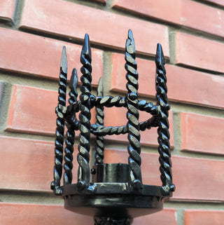 Hand Forged Black Metal Wall Sconce - Large Wrought Iron Lighting